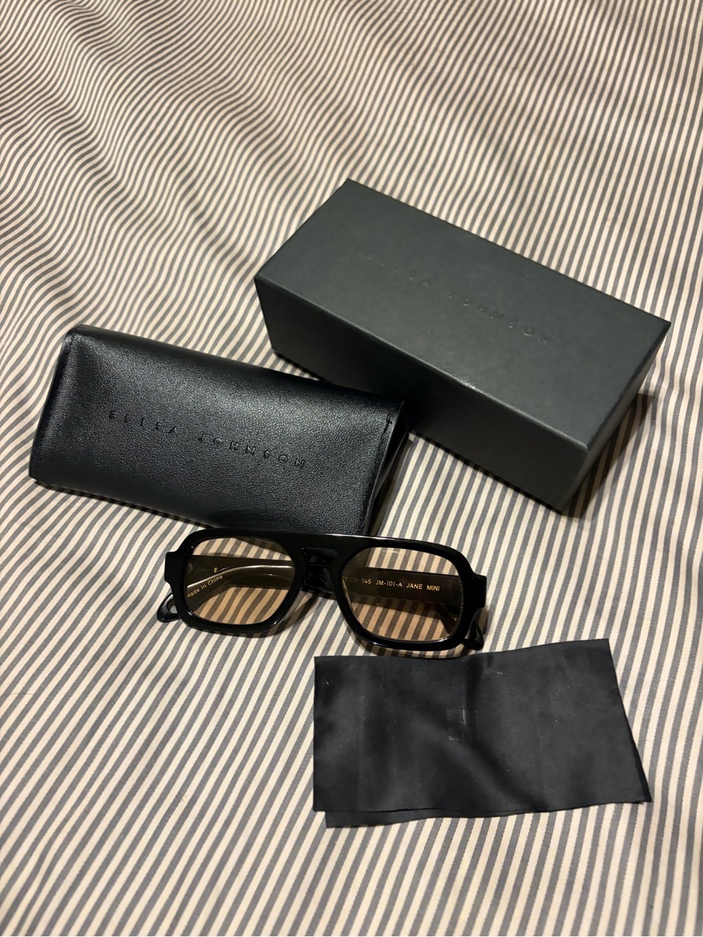 Elisa Johnson Black Sunglasses Jane Mini with Black Case